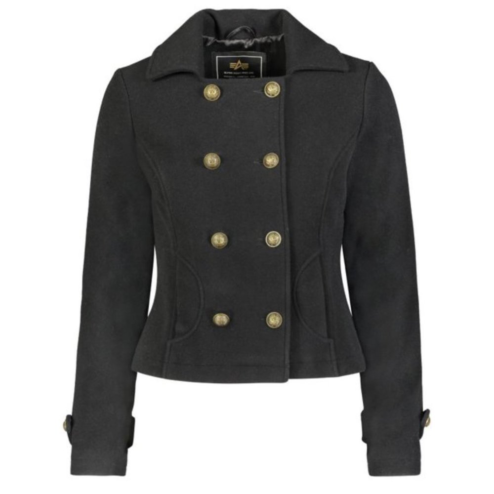 Alpha Industries Cropped Double-Breasted Military Coat | US Small